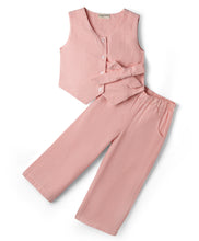 Load image into Gallery viewer, Cotton Striped Top and Pant Co-ord Set - Pink
