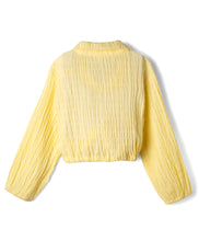 Load image into Gallery viewer, Cotton Textured Fabric Top Pant Co-ord Set with Lace - Yellow