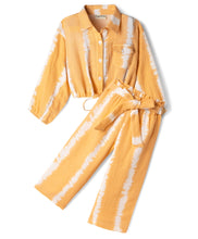 Load image into Gallery viewer, Cotton Double Cloth Fabric Tie Dye Top Pant Co-ord Set - Orange