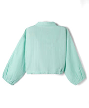 Load image into Gallery viewer, Textured Knotted Top Pant Co-ord Set with Lace Detailing - Sea Green
