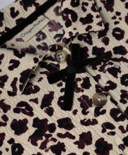 Load image into Gallery viewer, Textured Animal Print Collar Top Pant Co-ord Set - Brown