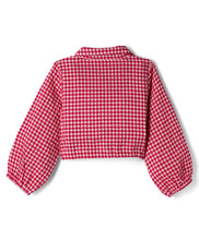 Load image into Gallery viewer, Cotton Checkered Knotted Top Pant Co-ord Set - Magenta