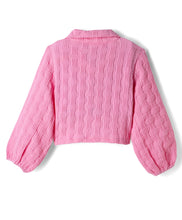 Load image into Gallery viewer, Textured Fabric Solid Collar Top Pant Co-ord Set - Pink