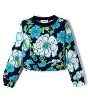 Load image into Gallery viewer, Cotton Floral Printed Top Jogger Set - Navy