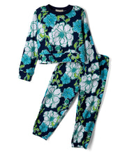 Load image into Gallery viewer, Cotton Floral Printed Top Jogger Set - Navy