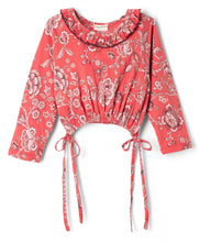 Load image into Gallery viewer, Cotton Floral Printed Knotted Top Pant Set - Pink