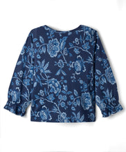 Load image into Gallery viewer, Cotton Floral Printed Frilled Top Pant Set - Blue