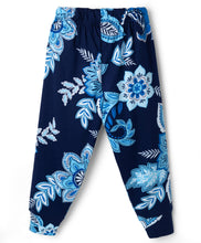 Load image into Gallery viewer, Cotton Floral Printed Top Jogger Co-ord Set - Blue