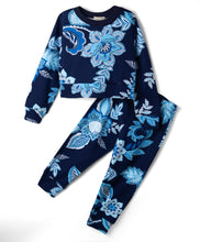 Load image into Gallery viewer, Cotton Floral Printed Top Jogger Co-ord Set - Blue