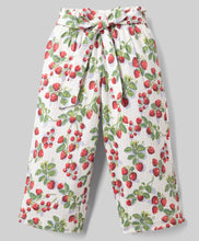 Load image into Gallery viewer, Cotton Berry Printed Frilled Top Pant Co-ord Set - Offwhite