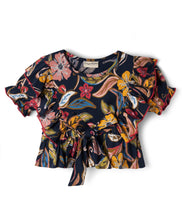 Load image into Gallery viewer, Cotton Floral Printed Frilled Top Pant Co-ord Set - Navy