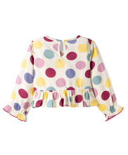 Load image into Gallery viewer, Frilled Polka Printed Top and Waffle Culotte Set