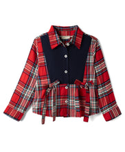 Load image into Gallery viewer, Woven Checkered Collared Top and Waffle Culotte Set