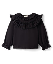 Load image into Gallery viewer, Frilled Solid Full Sleeves Top Printed Culotte Set