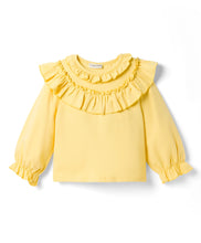 Load image into Gallery viewer, Frilled Solid Full Sleeves Top and Floral Culotte Set