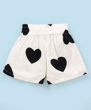 Load image into Gallery viewer, Frilled Sleeves Top Belted Hearts Shorts Set