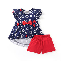 Load image into Gallery viewer, Frilled Sleeves High Low Top Shorts Set
