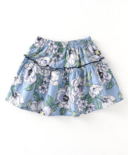 Load image into Gallery viewer, Frilled Solid Bow Top and Floral Skirt Set