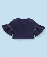 Load image into Gallery viewer, Frilled Sleeves Bow Top Belted Plazzo Set