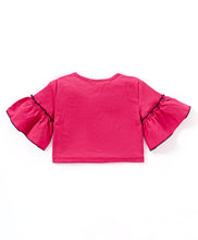 Load image into Gallery viewer, Frilled Sleeves Bow Top Belted Floral Plazzo Set