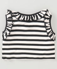 Load image into Gallery viewer, Frilled Striped Top Flapped Short Set