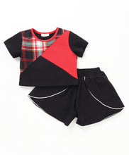 Load image into Gallery viewer, Checkered Color Block Top Frilled Short Set