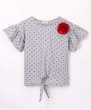 Load image into Gallery viewer, Polka Frill Knotted Top and Short Set
