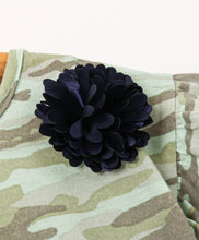 Load image into Gallery viewer, Camouflage Frill Knotted Top Short Set
