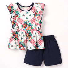 Load image into Gallery viewer, Floral Printed Frilled Top Short Set
