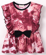 Load image into Gallery viewer, Tie and Dye Printed Bow Frilled Top Short Set