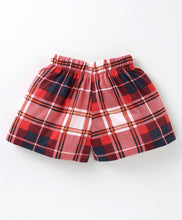 Load image into Gallery viewer, Solid V shape Frill Top Checkered Short Set