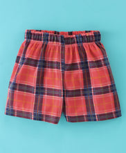 Load image into Gallery viewer, Solid Sleeves Frill Top Checkered Short Set