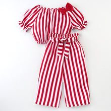 Load image into Gallery viewer, Striped Printed with Belt Co-ord Set