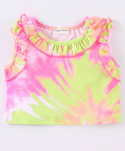 Load image into Gallery viewer, Tie Dye Frilled Top with Wrap Short Set