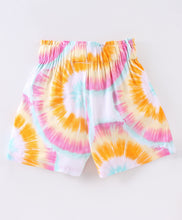 Load image into Gallery viewer, Solid Frilled Top with Tie Dye Wrap Short Set