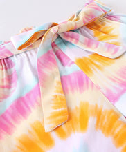 Load image into Gallery viewer, Solid Frilled Top with Tie Dye Wrap Short Set