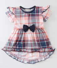 Load image into Gallery viewer, Checkered Frilled Bow Top Short Set
