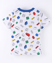 Load image into Gallery viewer, Blocks Printed Tshirt Short Set