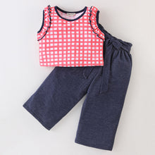 Load image into Gallery viewer, Checkered Frilled Top Plazzo Set