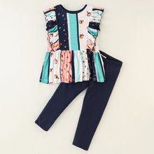 Load image into Gallery viewer, Jacquard Printed Frilled Top Leggings Set