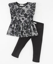 Load image into Gallery viewer, Floral Printed Frilled Top Leggings Set