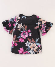 Load image into Gallery viewer, Floral Frilled Sleeves Top Leggings Set