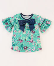 Load image into Gallery viewer, Floral Frilled Sleeves Top Leggings Set