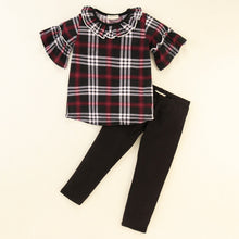 Load image into Gallery viewer, Checkered Frilled Top Leggings Set