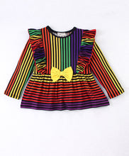 Load image into Gallery viewer, Striped Print Frilled Top Leggings Set