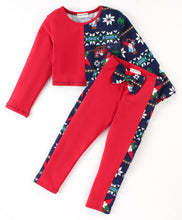 Load image into Gallery viewer, Jacquard Color Block Top Leggings Set