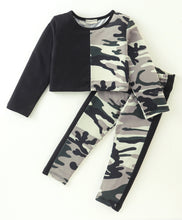 Load image into Gallery viewer, Camouflage Color Block Top Leggings Set