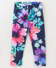 Load image into Gallery viewer, Tie Dye V Frilled Top Floral Leggings Set