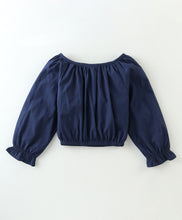 Load image into Gallery viewer, Solid Frilled Top and Striped Belted Palazzo Set

