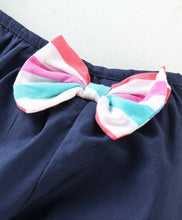 Load image into Gallery viewer, Solid Frilled Top and Striped Belted Palazzo Set